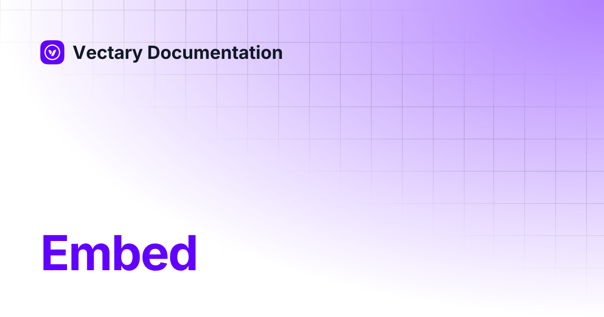 Embed | Vectary Documentation