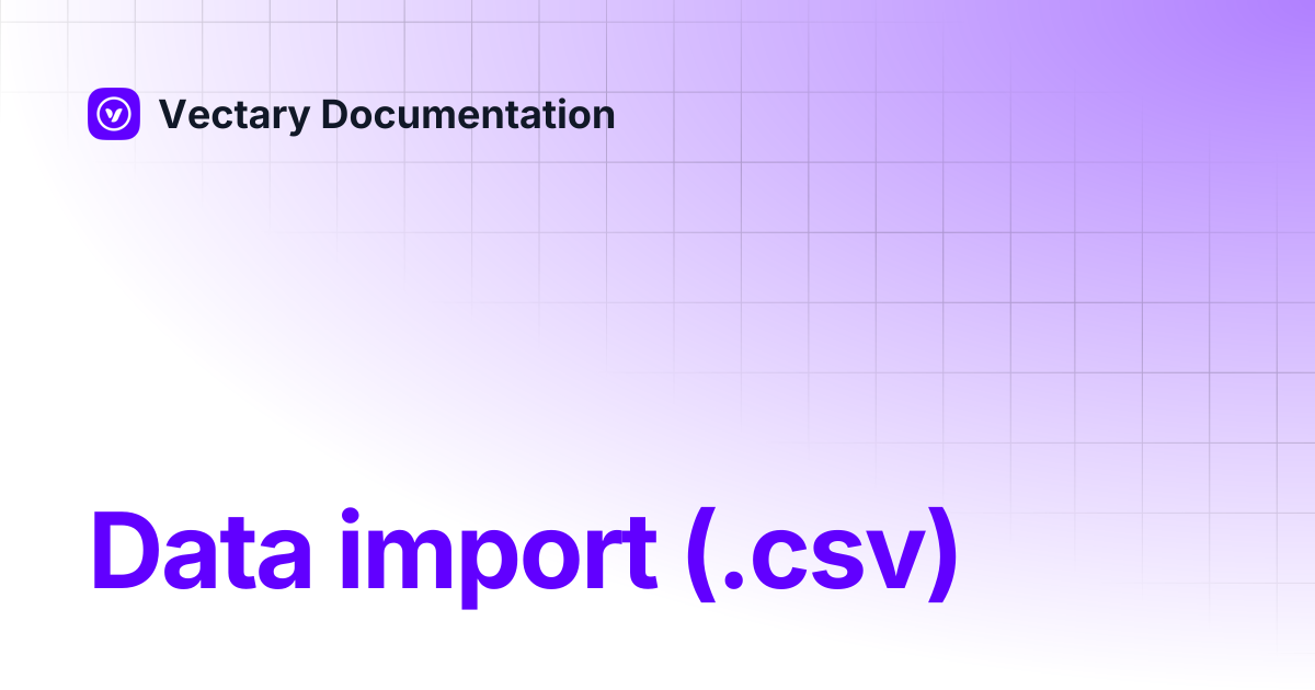 Data import (.csv) | Vectary Documentation