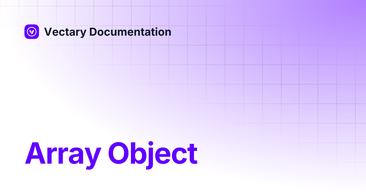 Array Object | Vectary Documentation